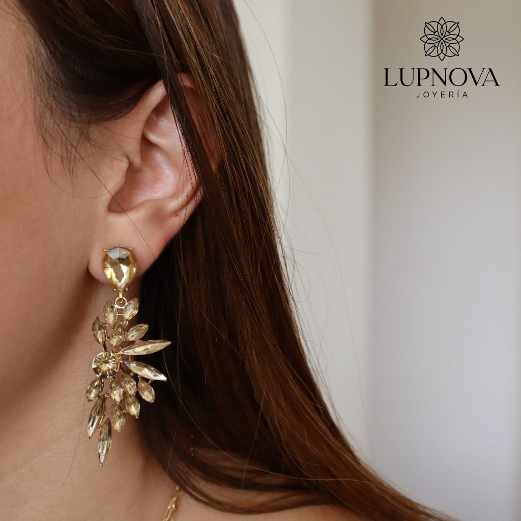Aretes colgantes de alas largas brown fit