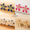Aretes flor tridimensional voluminoso all
