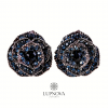Aretes tipo stud de flor multi capa