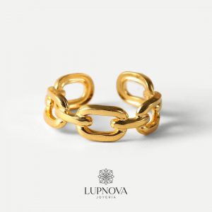 Anillo de eslabón cuadrado abierto