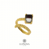 Anillo irregular turmalina plata 925
