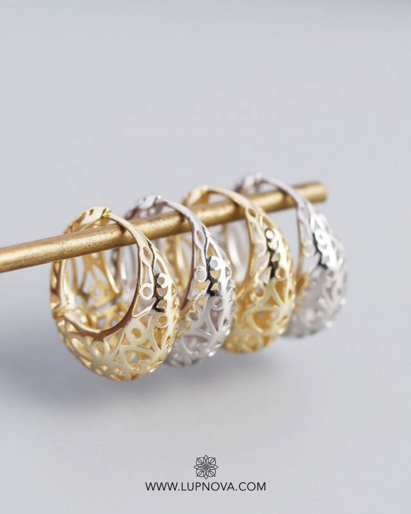 Aretes aro calado plata 925
