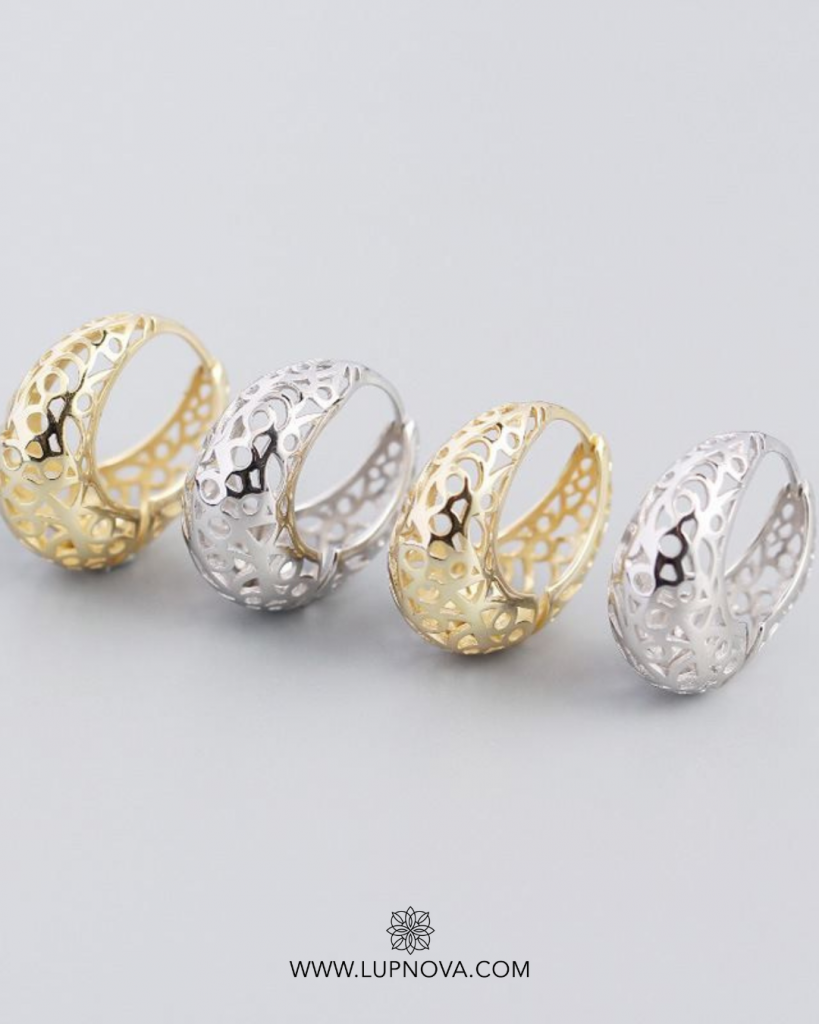 Aretes aro calado plata 925