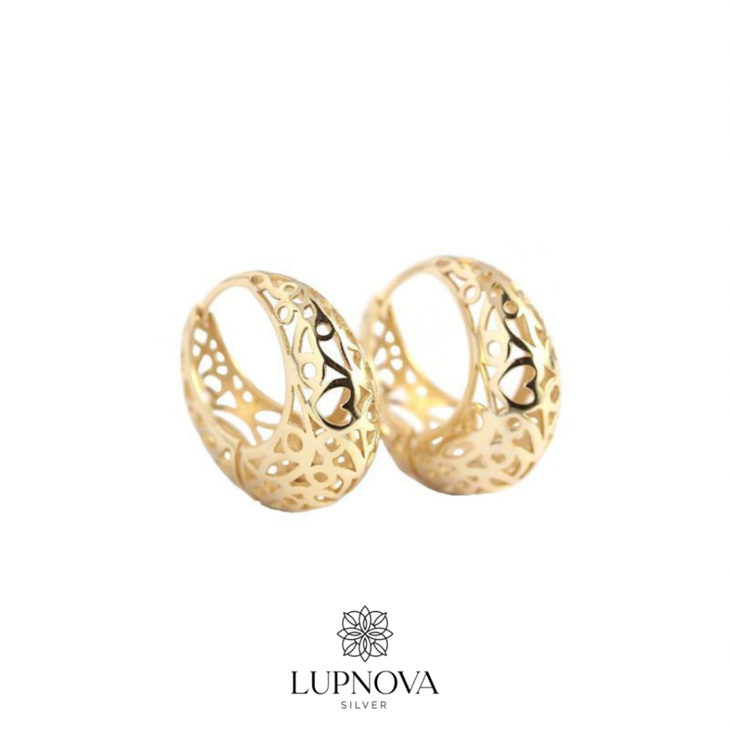 Aretes aro calado plata 925