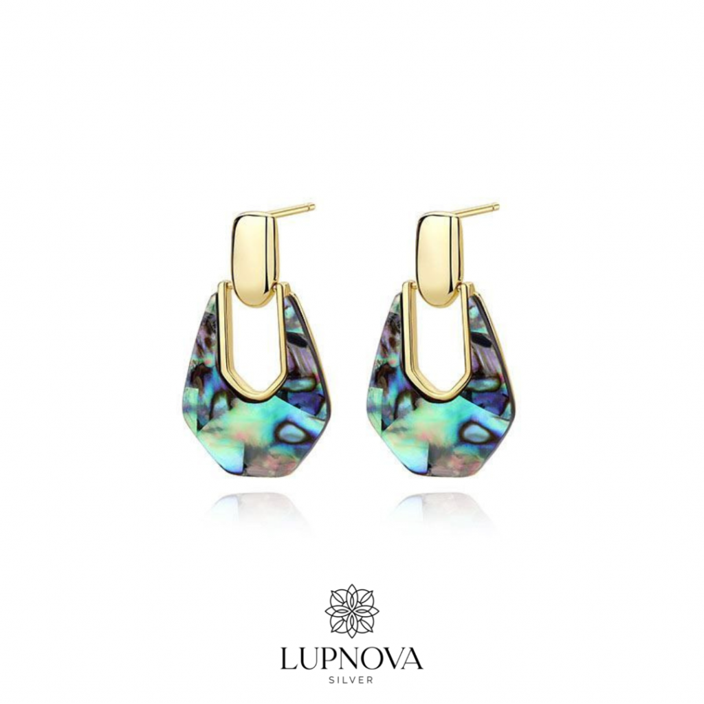 Aretes abalone shell plata 925