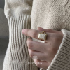 Anillo geométrico rectangular plata925