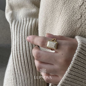 Anillo geométrico rectangular plata925