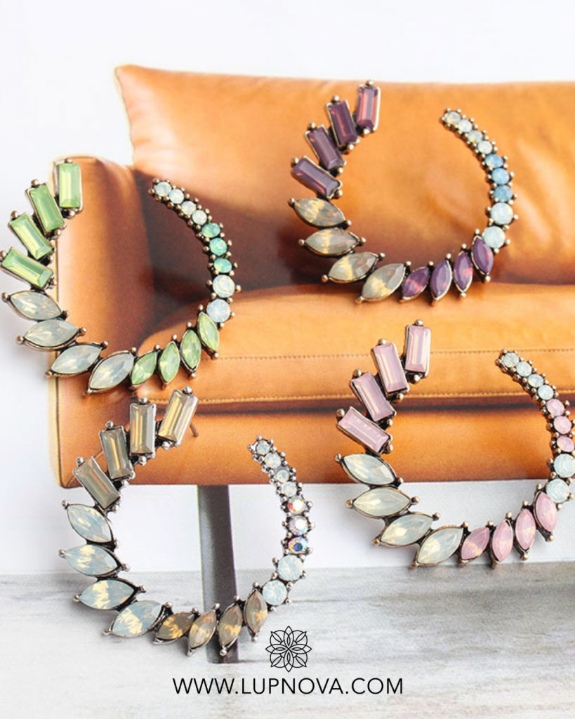 Aretes aro de cristales