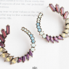 Aretes aro de cristales morado