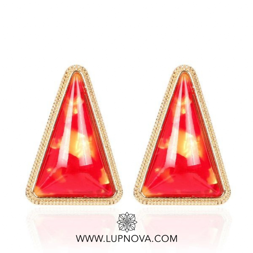 Aretes triángulo de resina