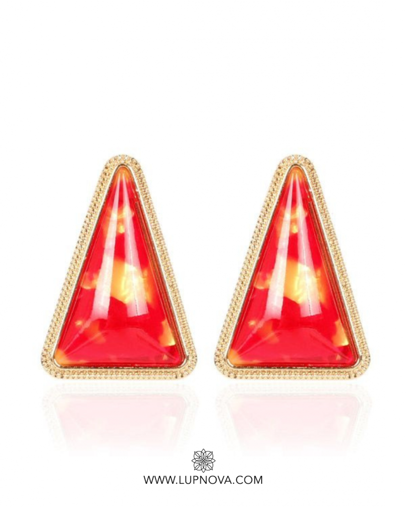 Aretes triángulo de resina