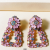 Pendientes vintage de cristal rosado
