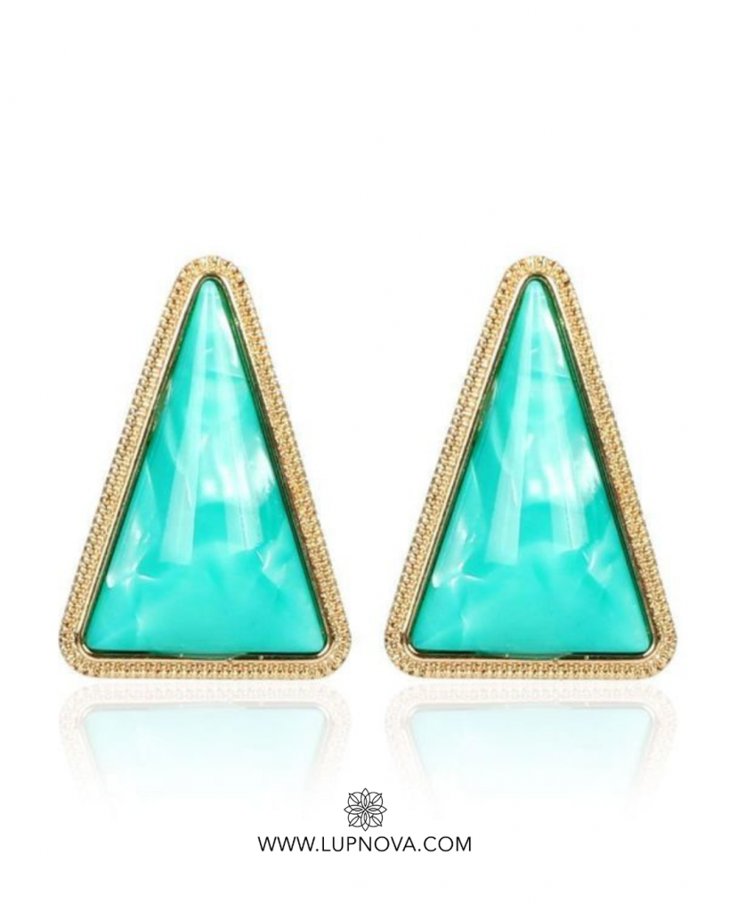 Aretes triángulo de resina
