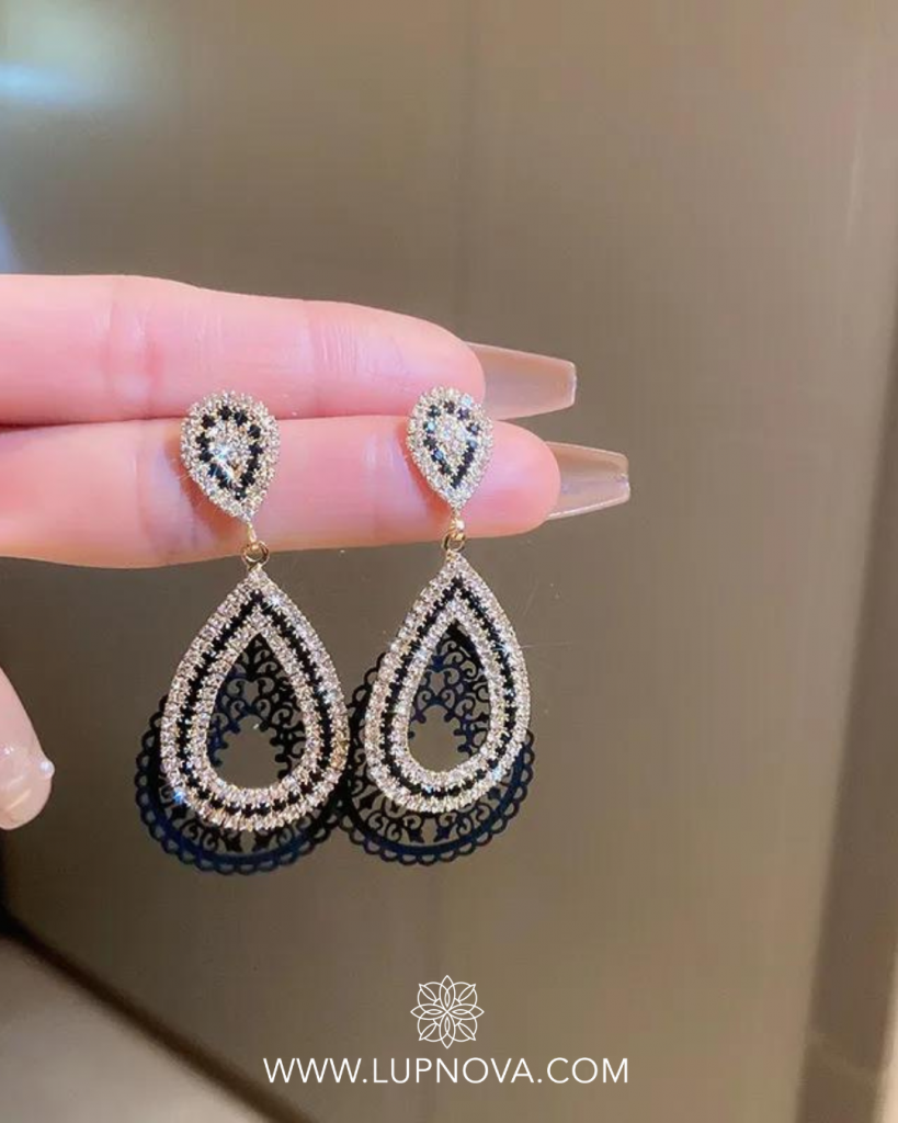 Aretes gota de agua cristales