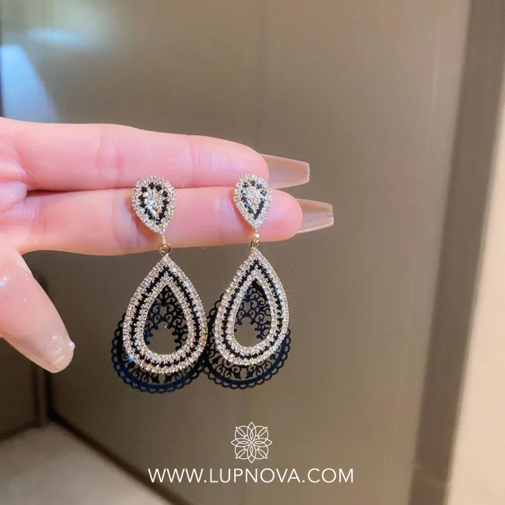 Aretes gota de agua cristales