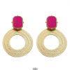 Aretes cículos tallados fucsia