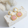 Aretes de perla y cubo