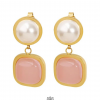 Aretes de perla y cubo