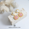 Aretes de perla y cubo