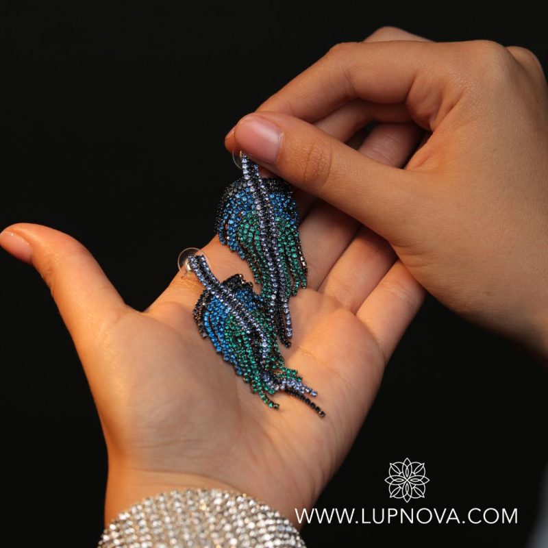 Aretes de borla hoja - Imagen 2