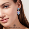 Aretes corazones iridiscentes