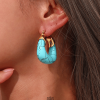 Argollas chunky turquesa