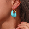 Argollas chunky turquesa