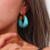 Argollas chunky turquesa
