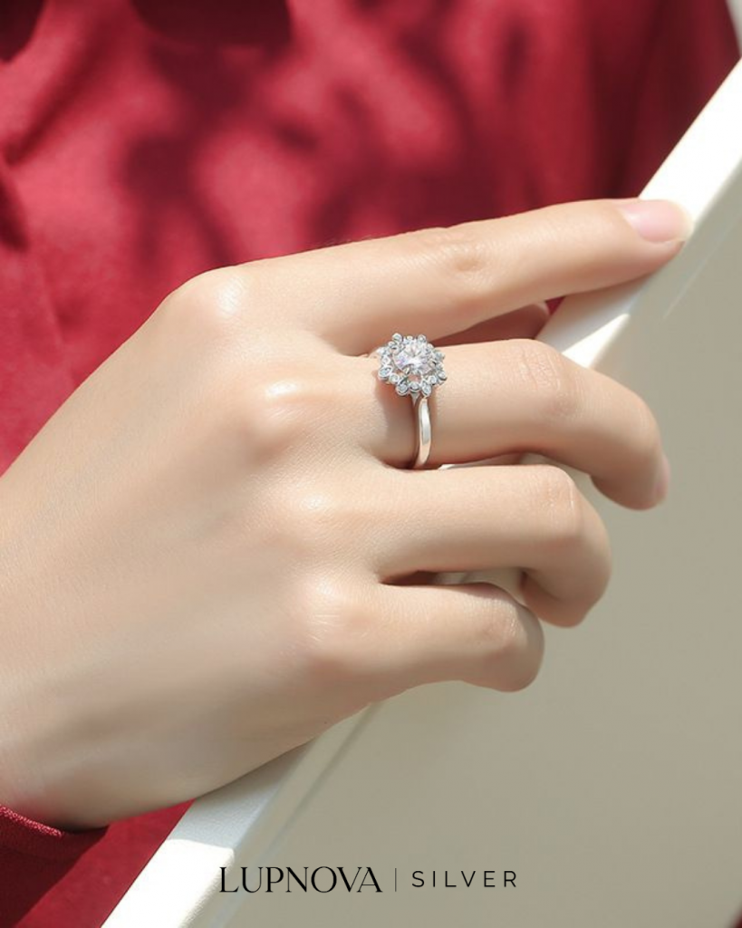Aninllo de peonia plata925