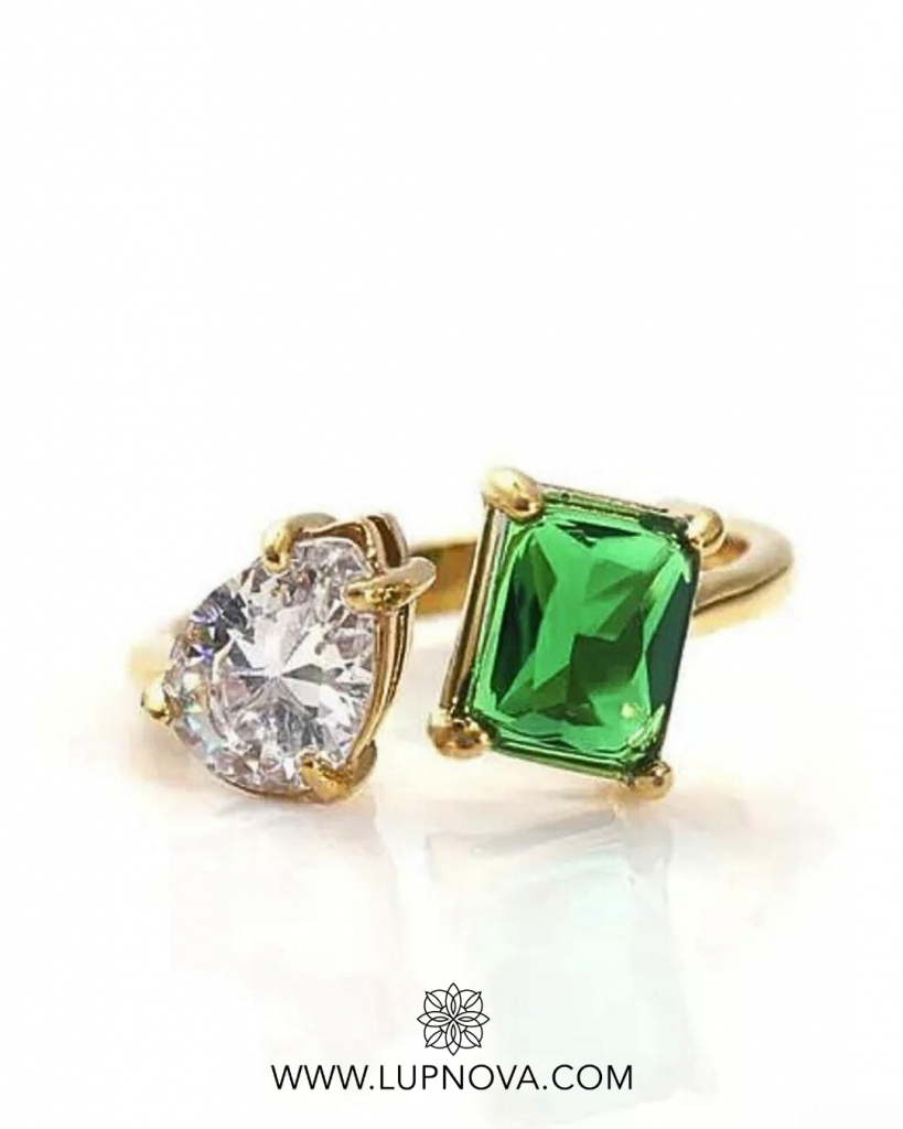 Anillo duo de cristales