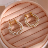 Argollas con mini perlas