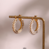Argollas con mini perlas