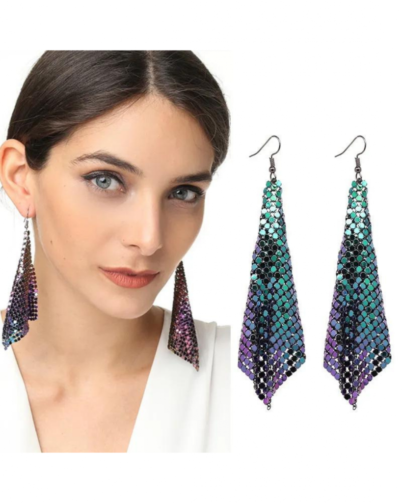 Aretes pañoleta metálica