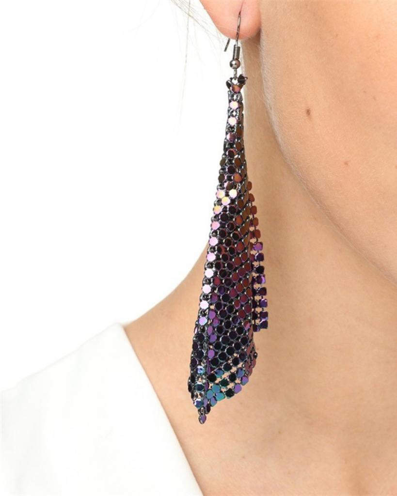 Aretes pañoleta metálica