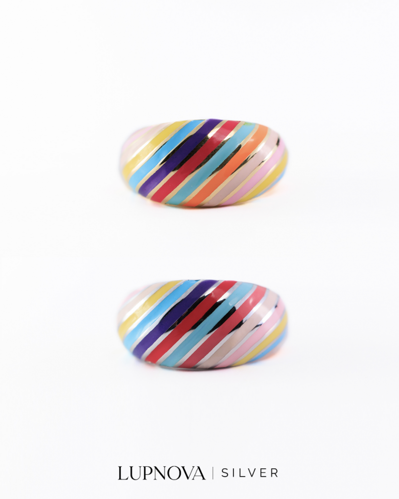 Anillo rainbow plata 925 - Imagen 2