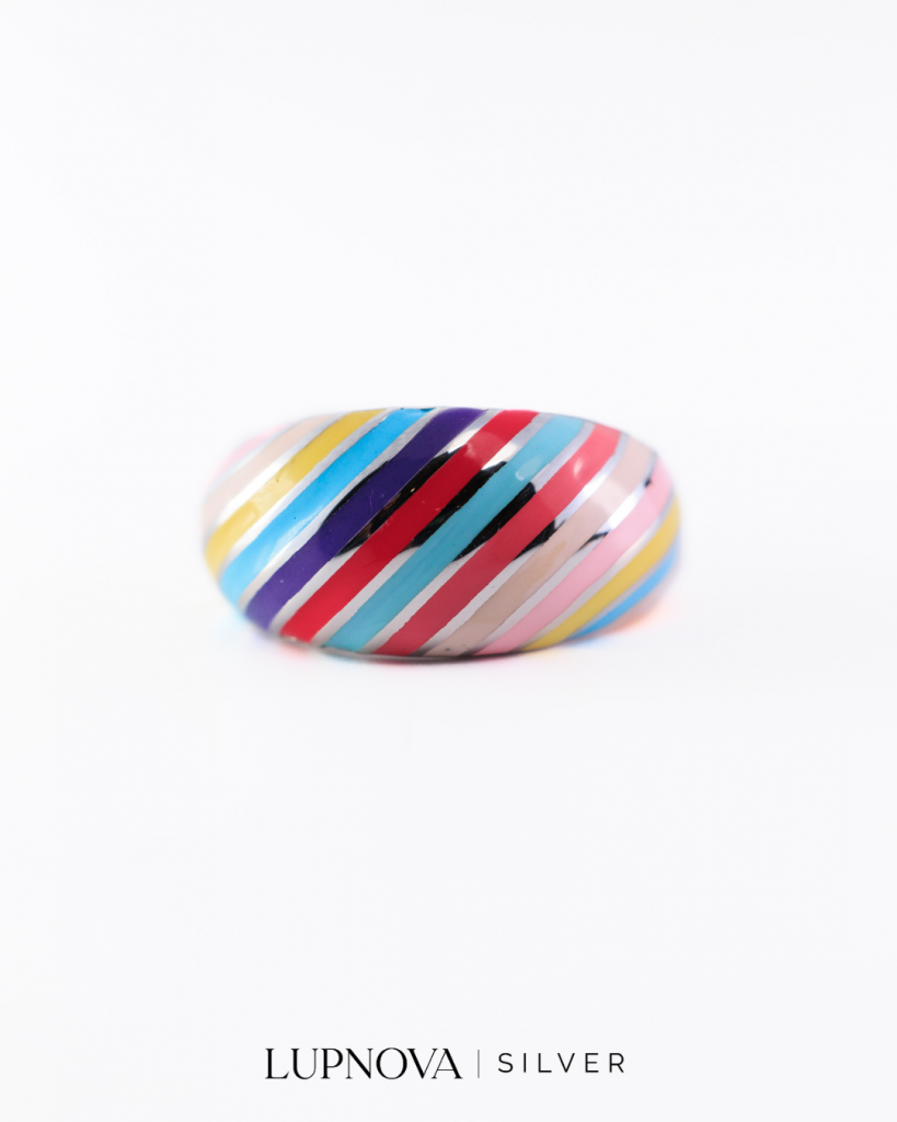 Anillo rainbow plata 925 - Imagen 4