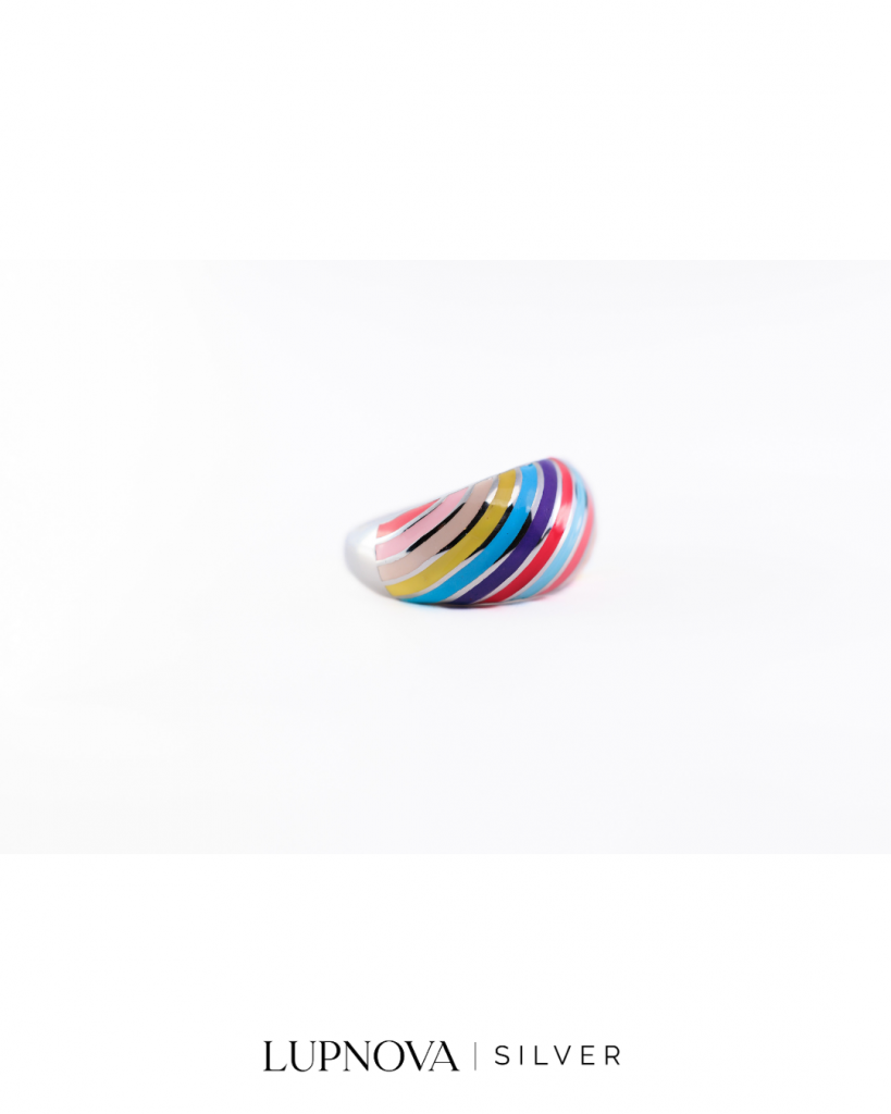 Anillo rainbow plata 925 - Imagen 5
