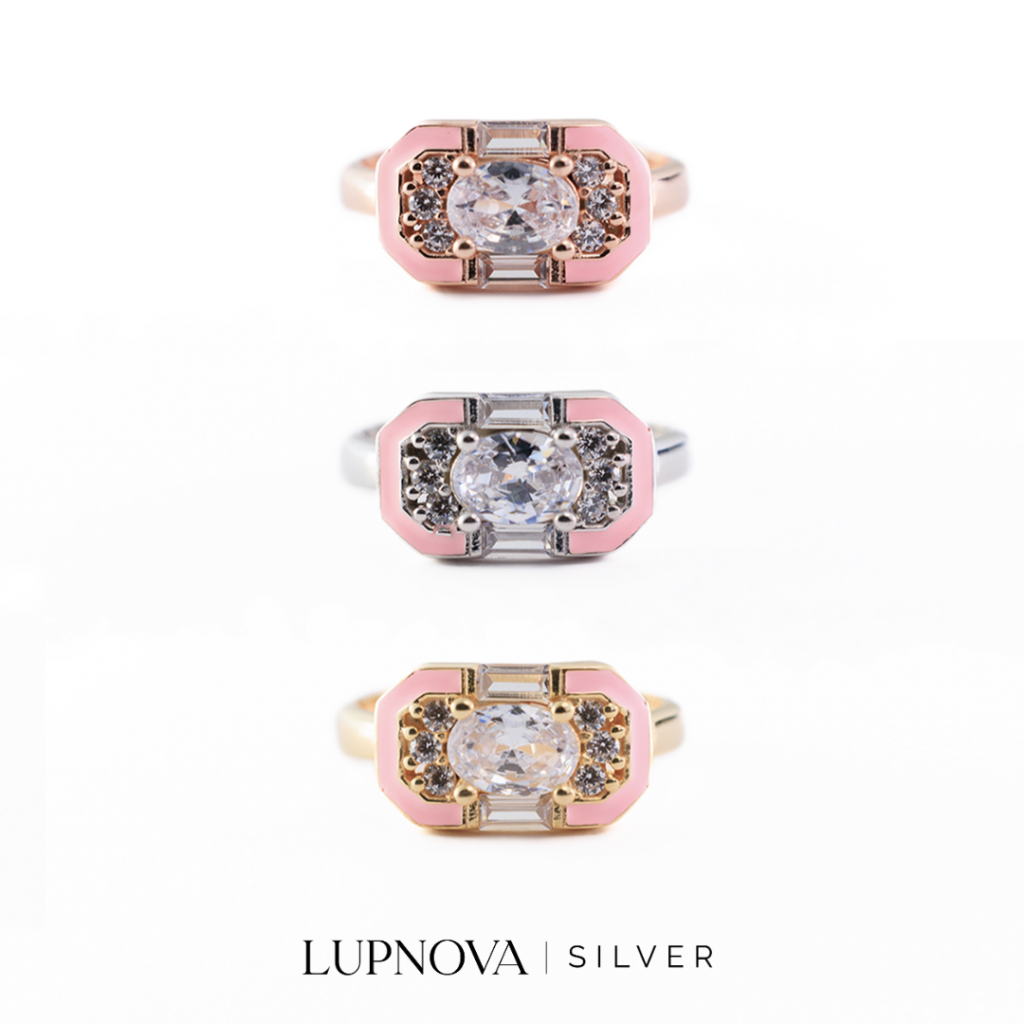 Anillo classic pink plata925