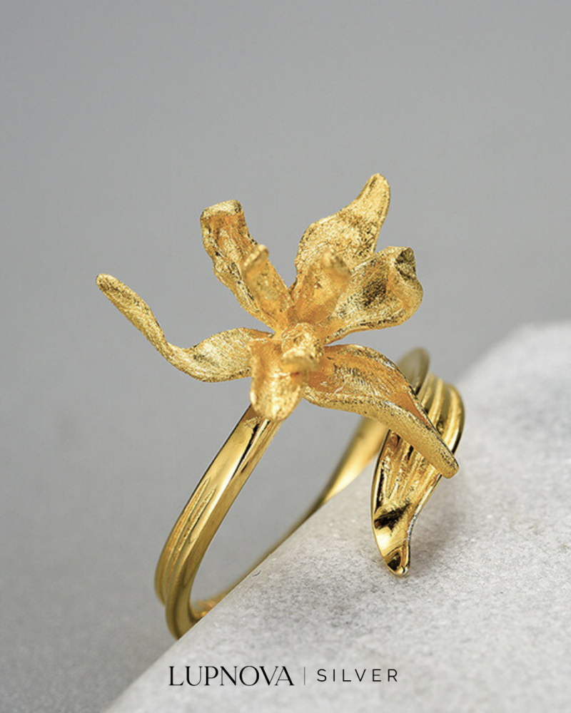 Anillo orquídea plata925 - Imagen 2