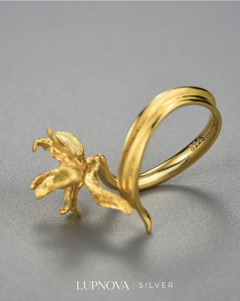 Anillo orquídea plata925 - Imagen 3