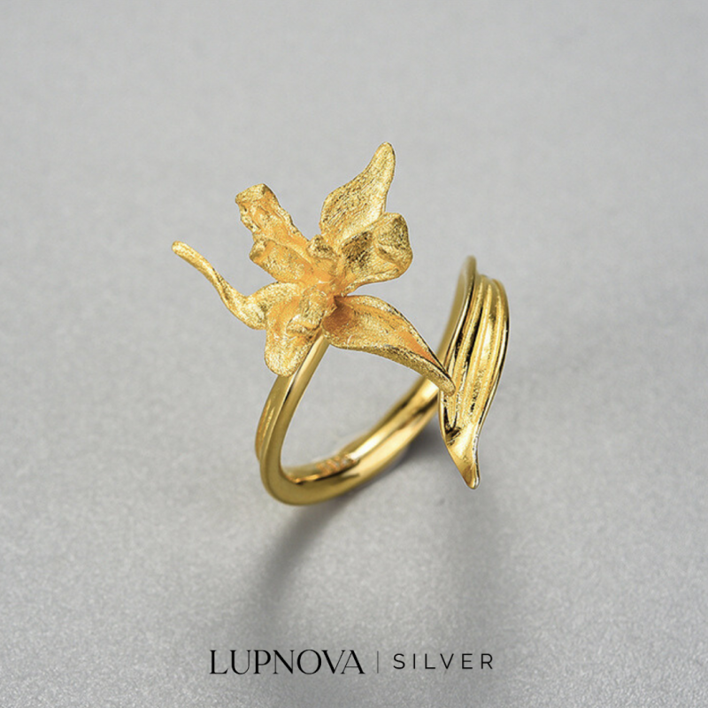 Anillo orquídea plata925