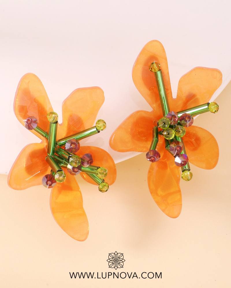 Aretes flores de resina - Imagen 5