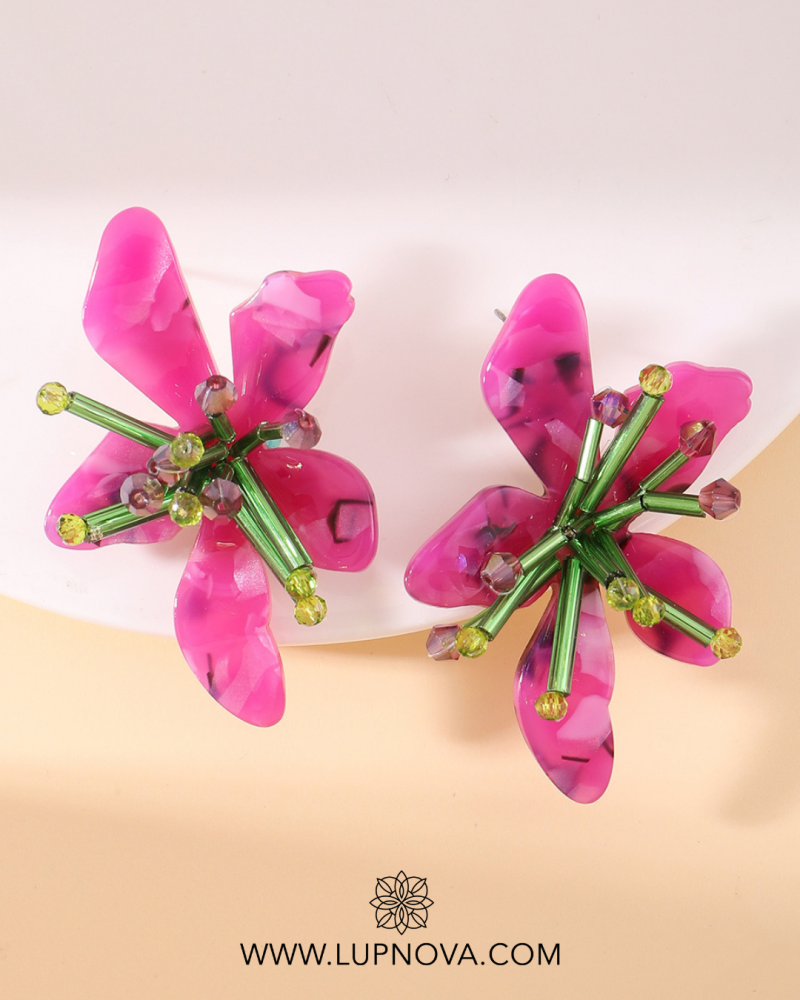 Aretes flores de resina - Imagen 4
