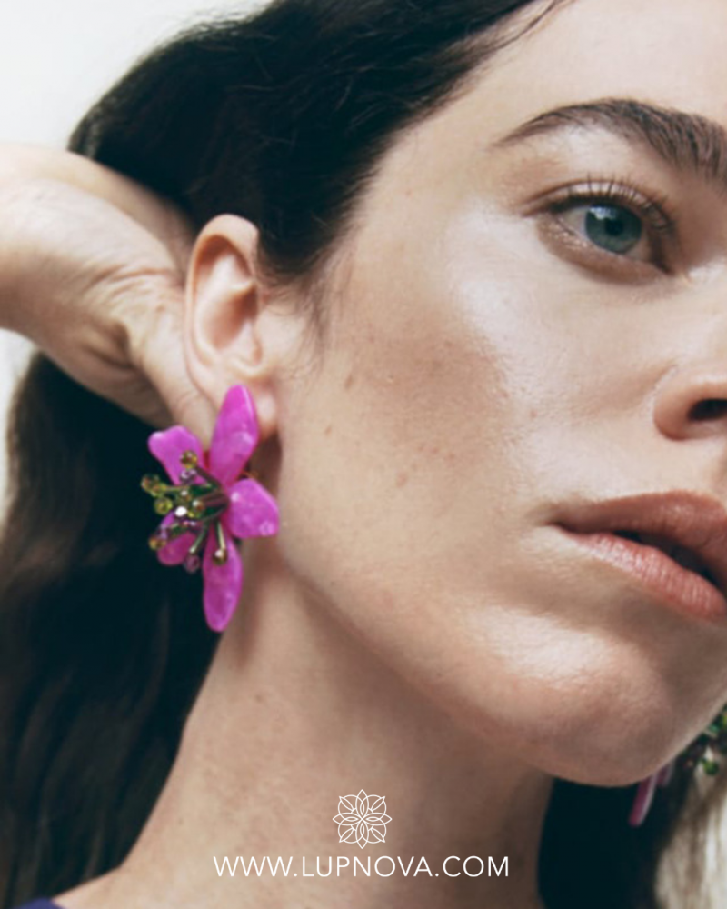 Aretes flores de resina - Imagen 6