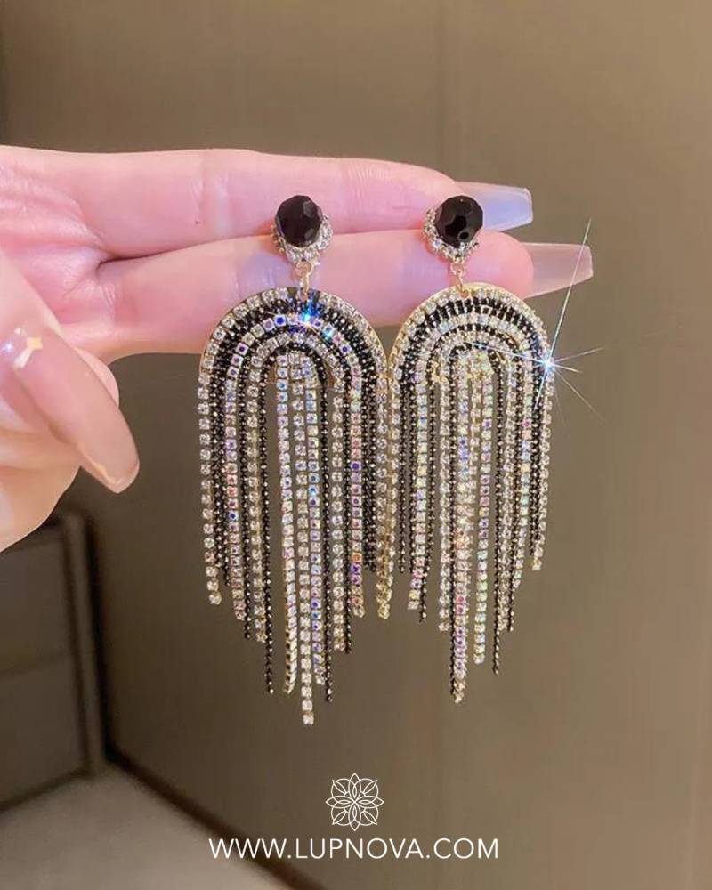 Aretes de borlas duo tono - Imagen 3
