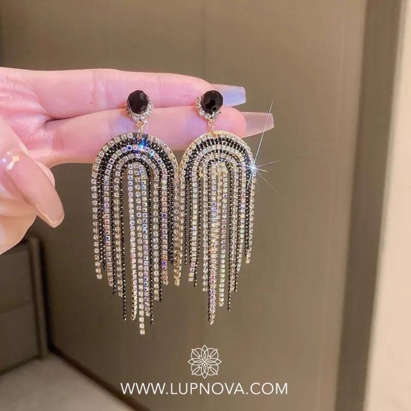 Aretes de borlas duo tono