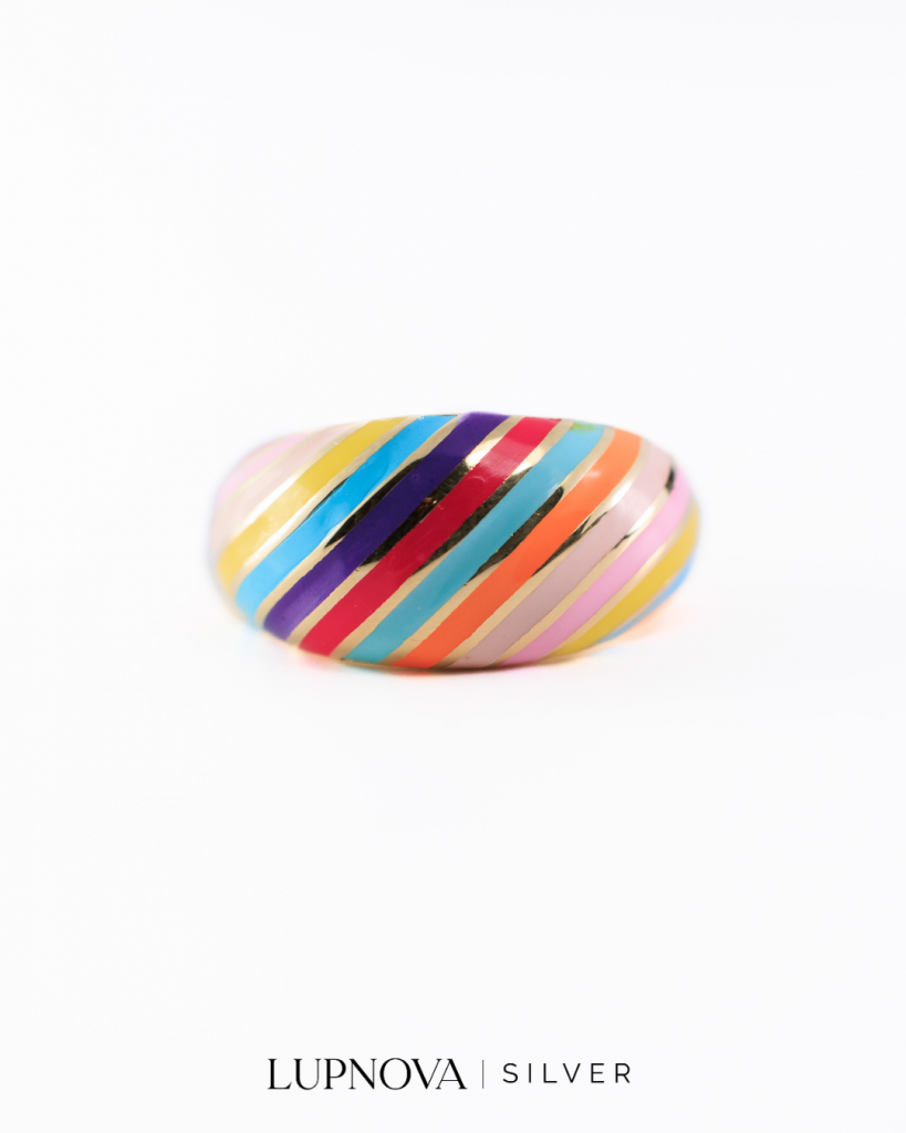 Anillo rainbow plata 925 - Imagen 6