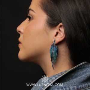 Aretes de borla hoja