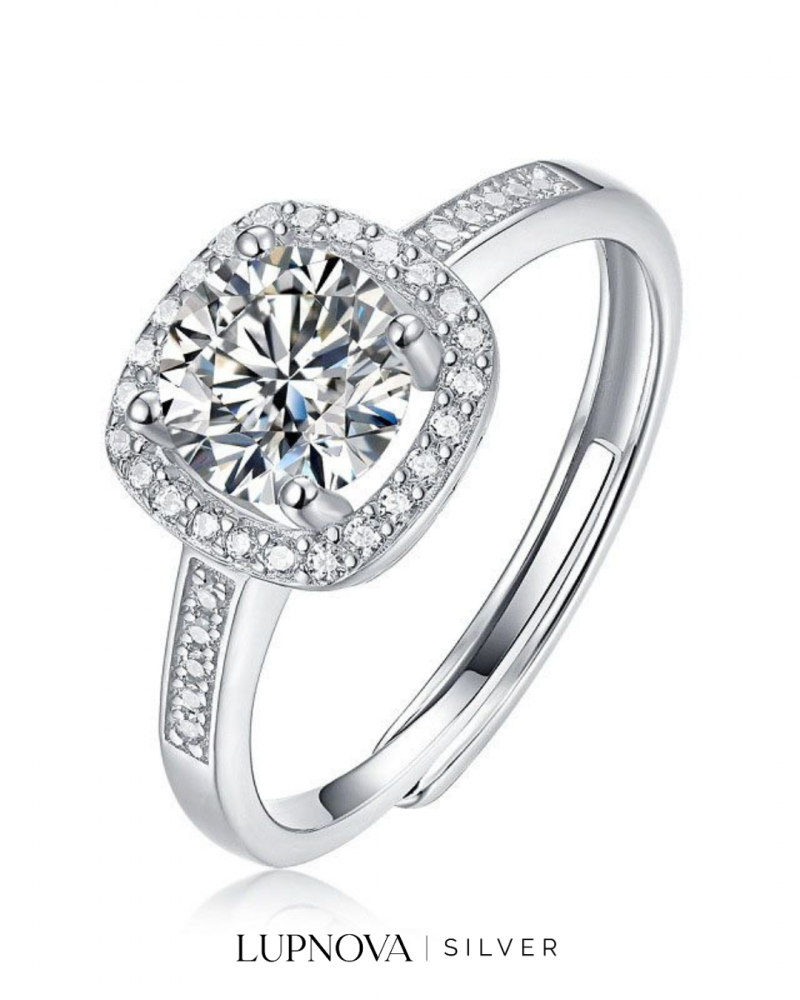 Anillo moissanita clásico plata925 - Imagen 3