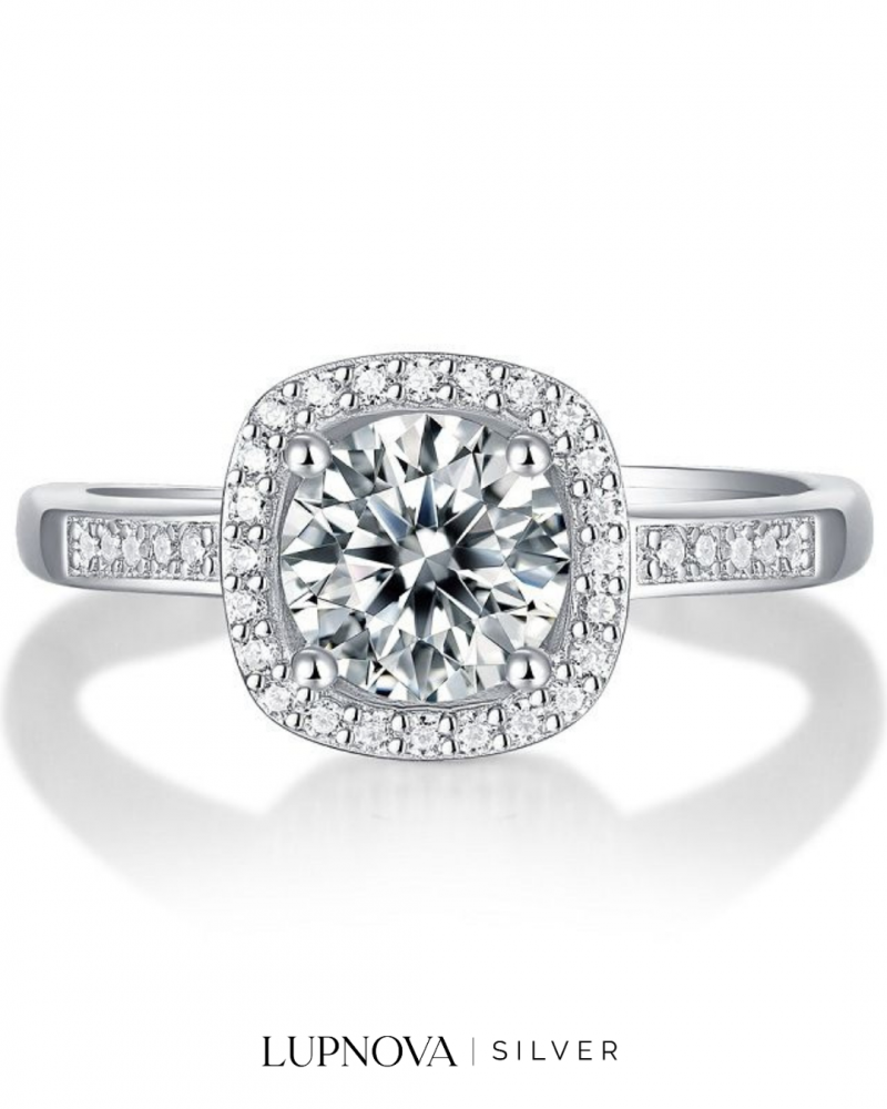 Anillo moissanita clásico plata925 - Imagen 5